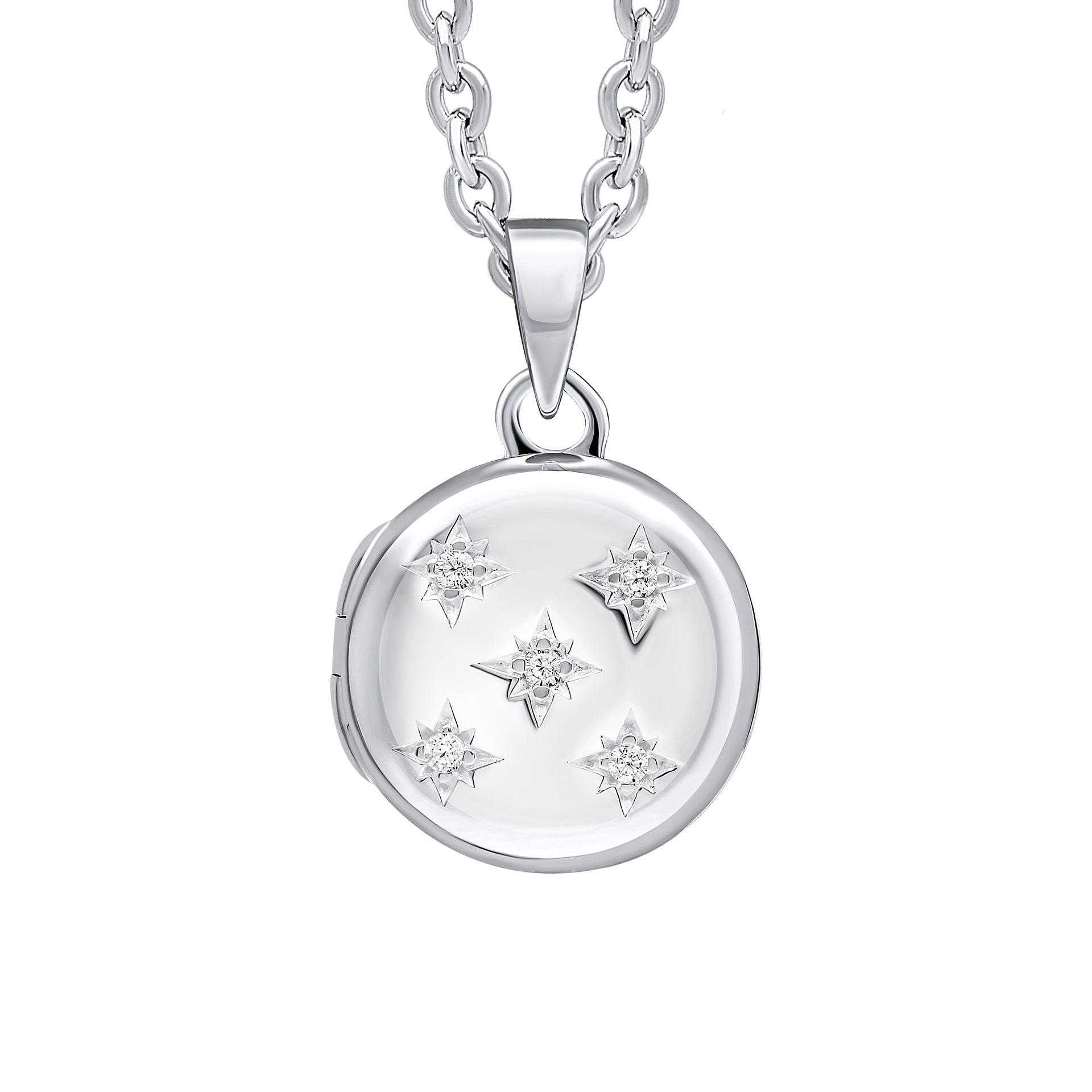 Cubic Zirconia Round Locket Pendant