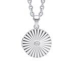 Starburst Cubic Zirconia Round Locket Pendant