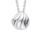 Organic Ribbed Teardrop Slider Pendant