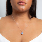 Cushion cut Preciosa Light Sapphire Elongated Bale Pendant