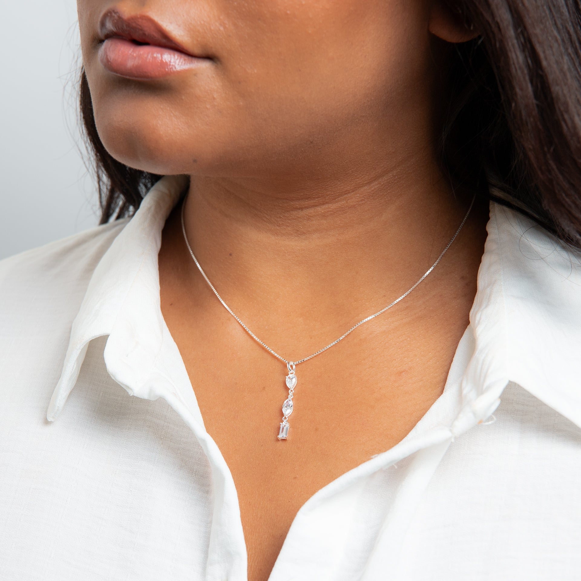 Mixed Cubic Zirconia Shapes Pendant