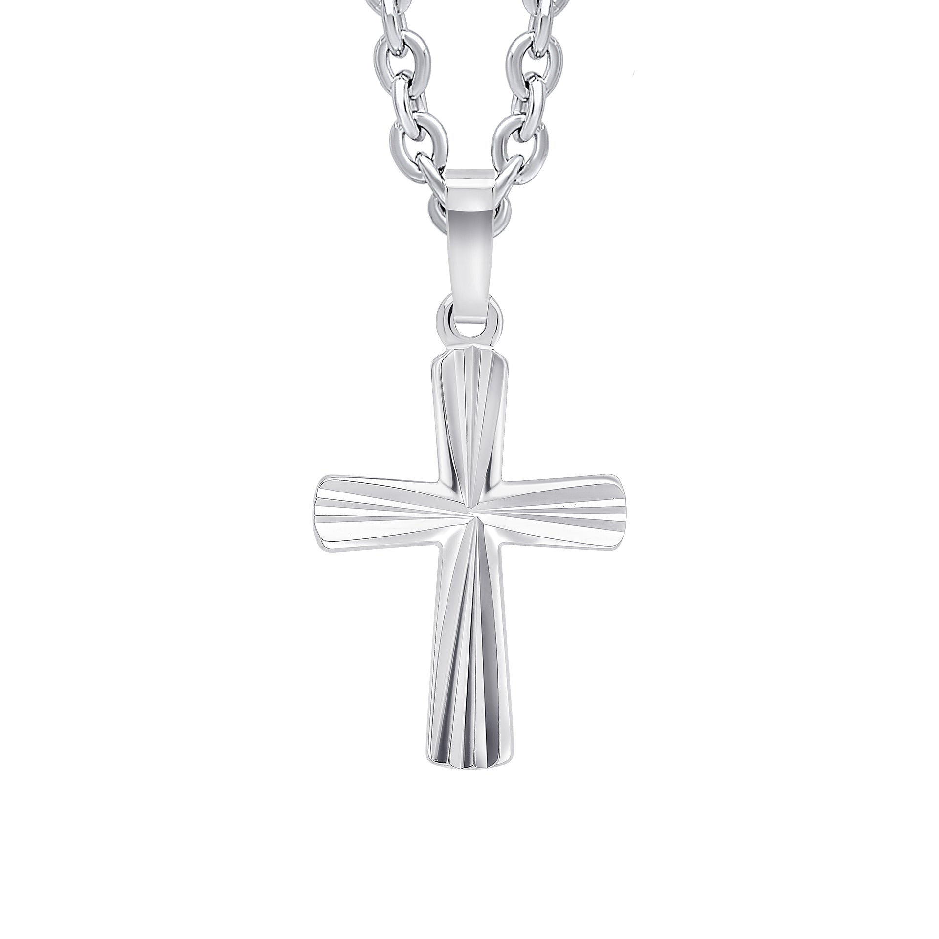 Diamond Cut Cross Pendant