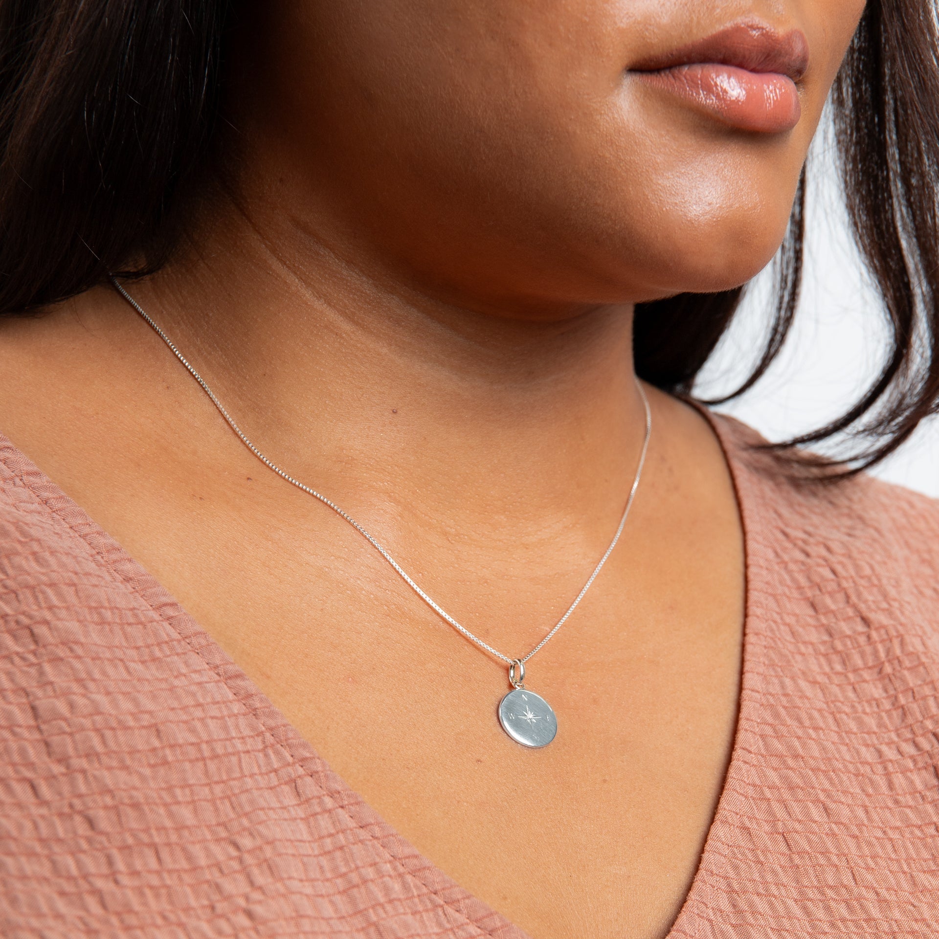 Compass Style Disc Pendant