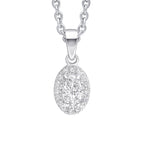 Oval Halo Cubic Zirconia Pendant