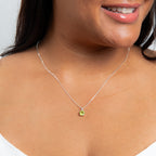 Round Semi Precious Peridot Dangling Pendant