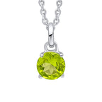 Round Semi Precious Peridot Dangling Pendant