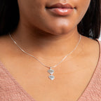 Diamond cut double heart pendant