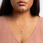 Interlinking shape with double plating pendant