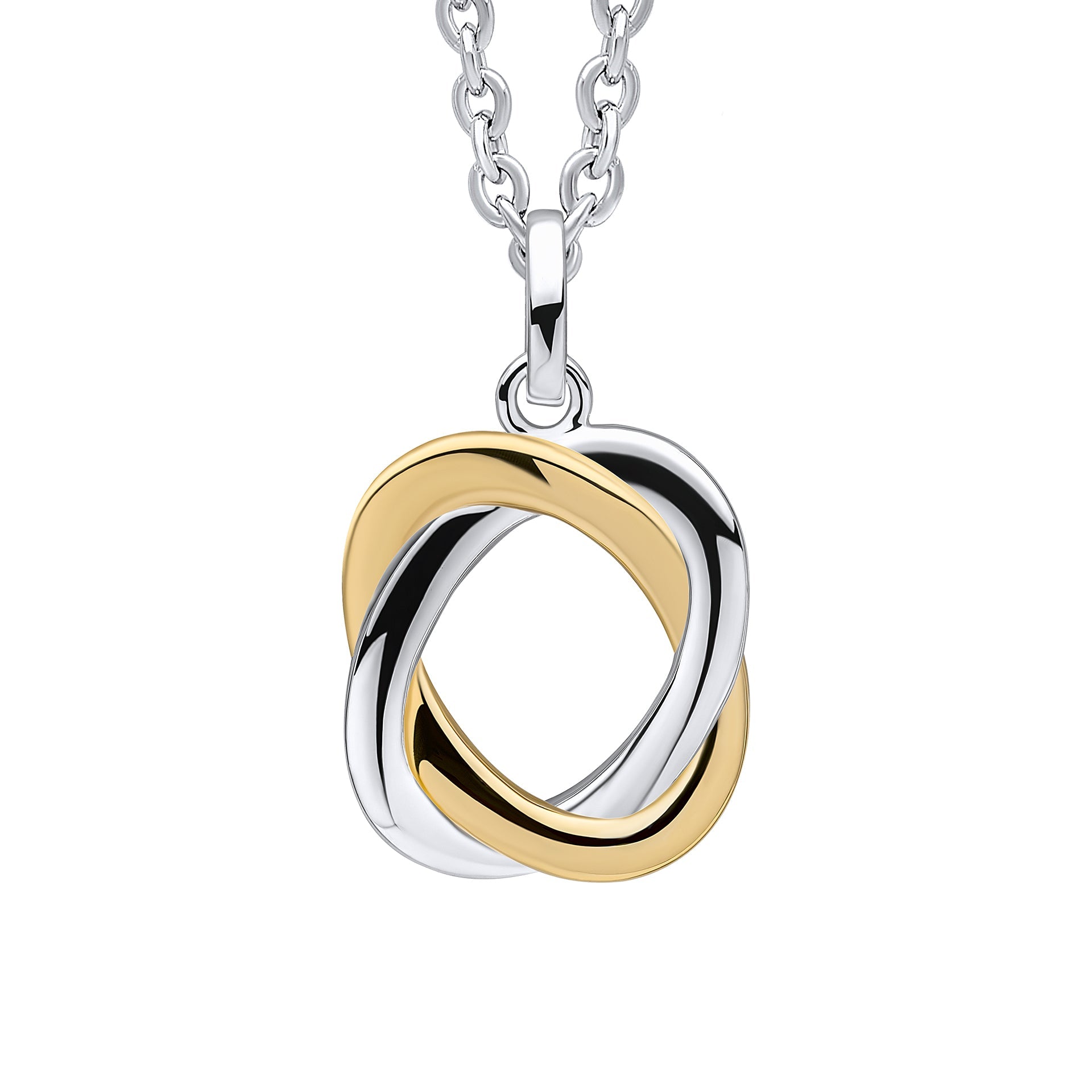 Interlinking shape with double plating pendant