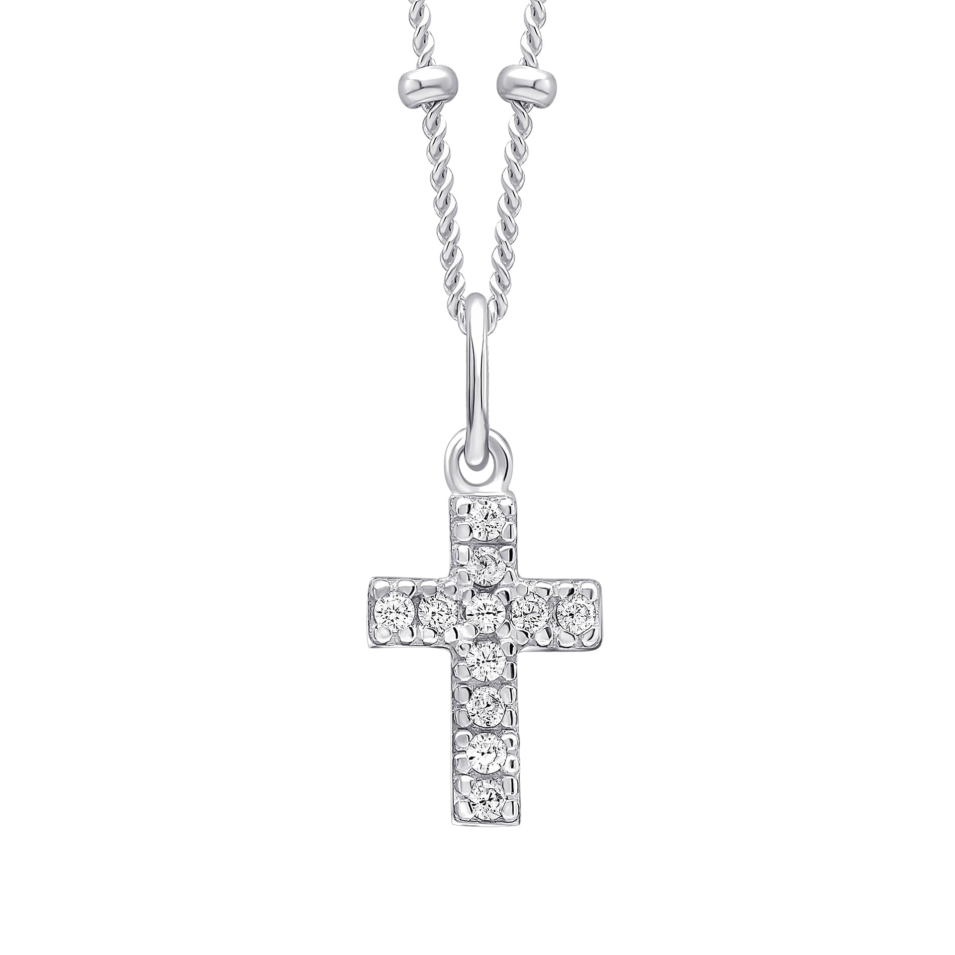 Small Cubic Zirconia Cross Pendant