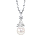 Cubic Zirconia Cluster Shell Pearl Pendant