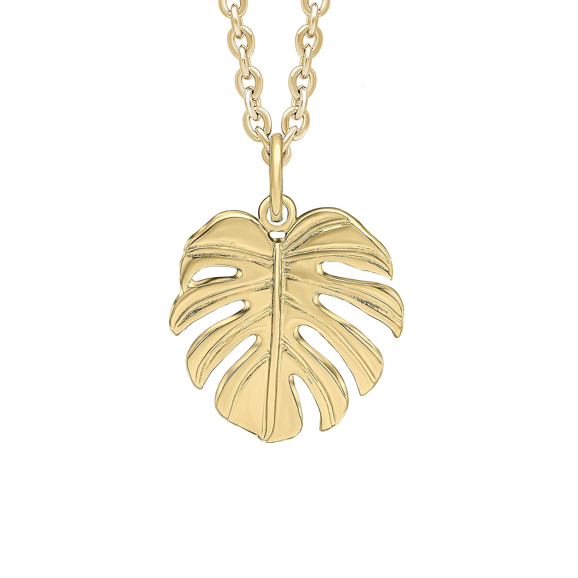 Gold Plated Monstera Palm Leaf Pendant