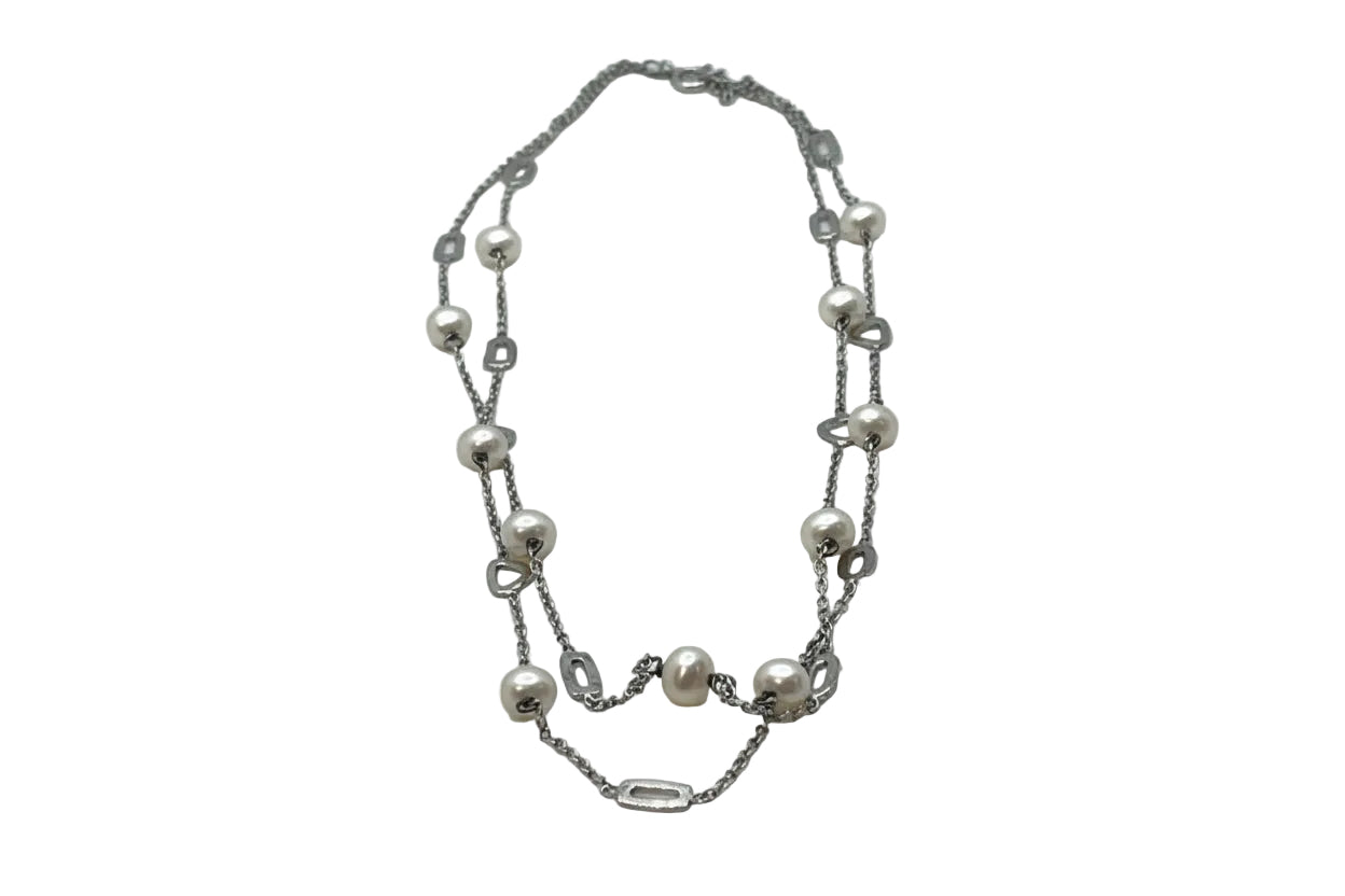 Perlissimo Freshwater Pearl and Sterling Silver Layered Necklace
