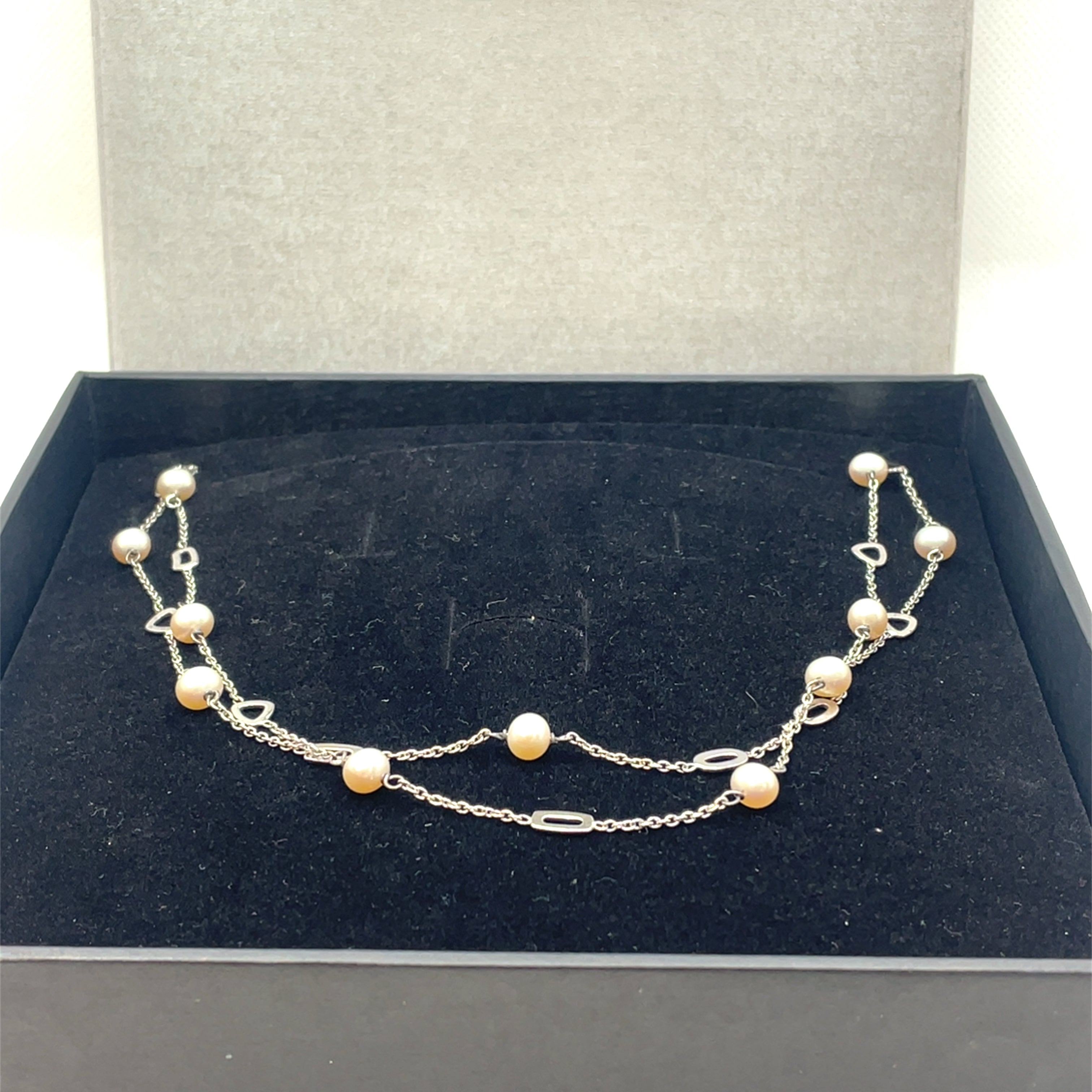 Perlissimo Freshwater Pearl and Sterling Silver Layered Necklace