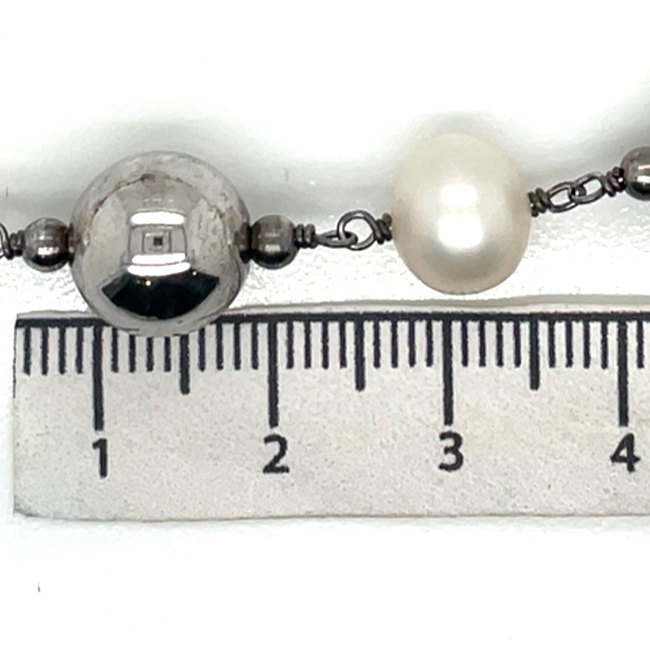 Perlissimo Freshwater Pearl and Sterling Silver Beaded Necklace