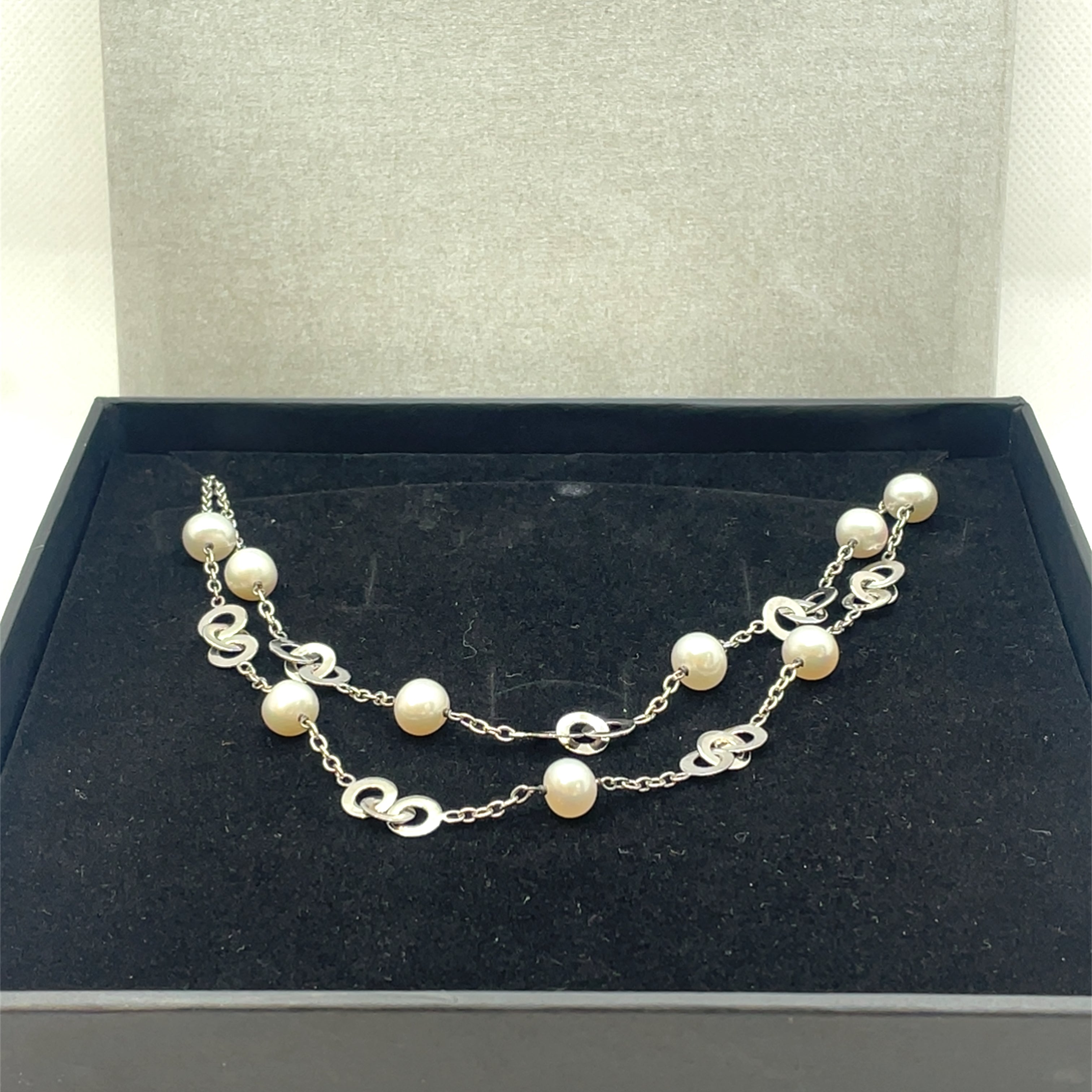 Perlissimo Freshwater Pearl and Sterling Silver Layered Necklace