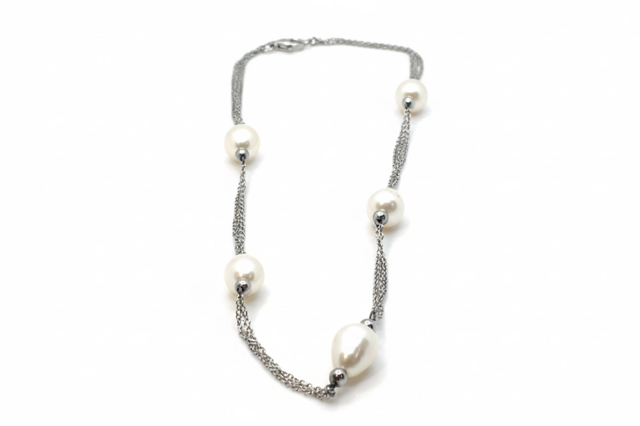 Perlissimo Freshwater Pearl and Sterling Silver Necklace