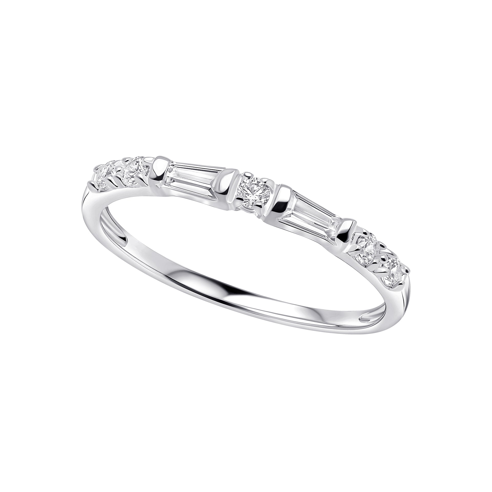 Cubic Zirconia Baguette Half Eternity Ring