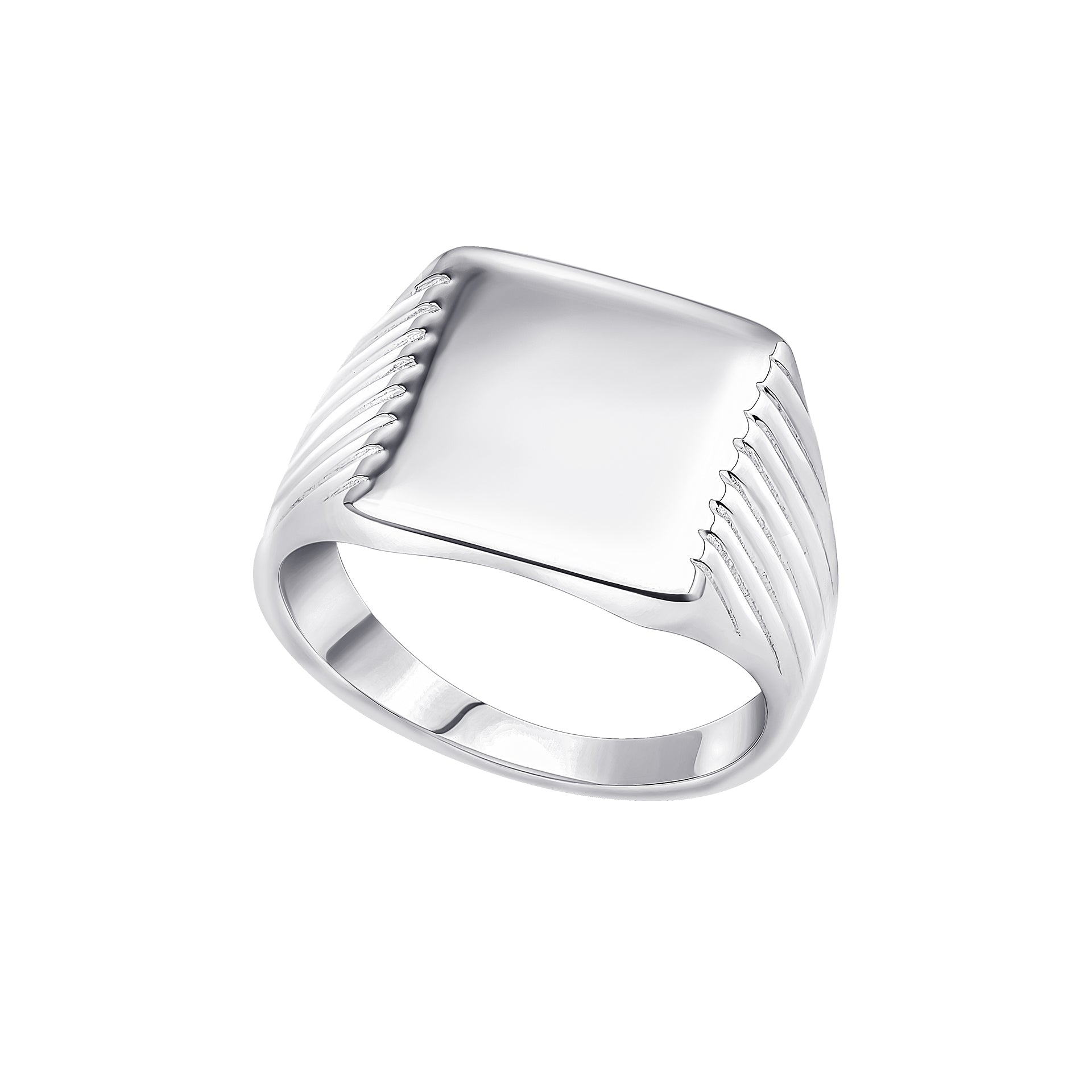 Ridged Square Signet Ring