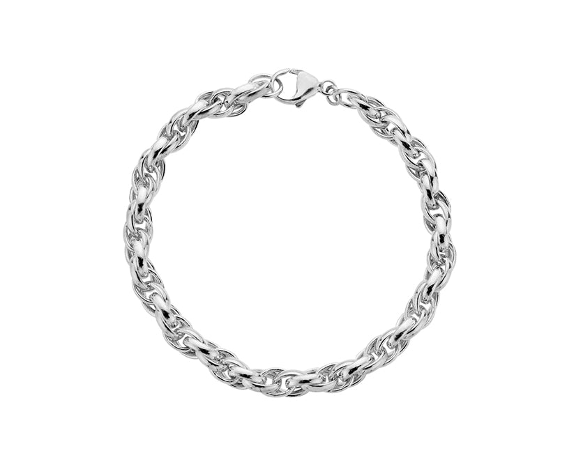 Silver Round Belcher 2½ 8.5" interlinked chain