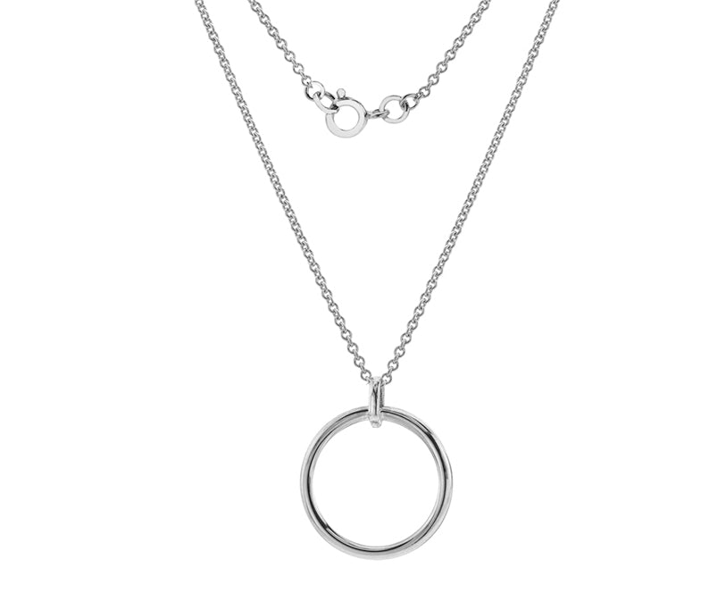 Silver Round Wire Circle Pendant XS12T18