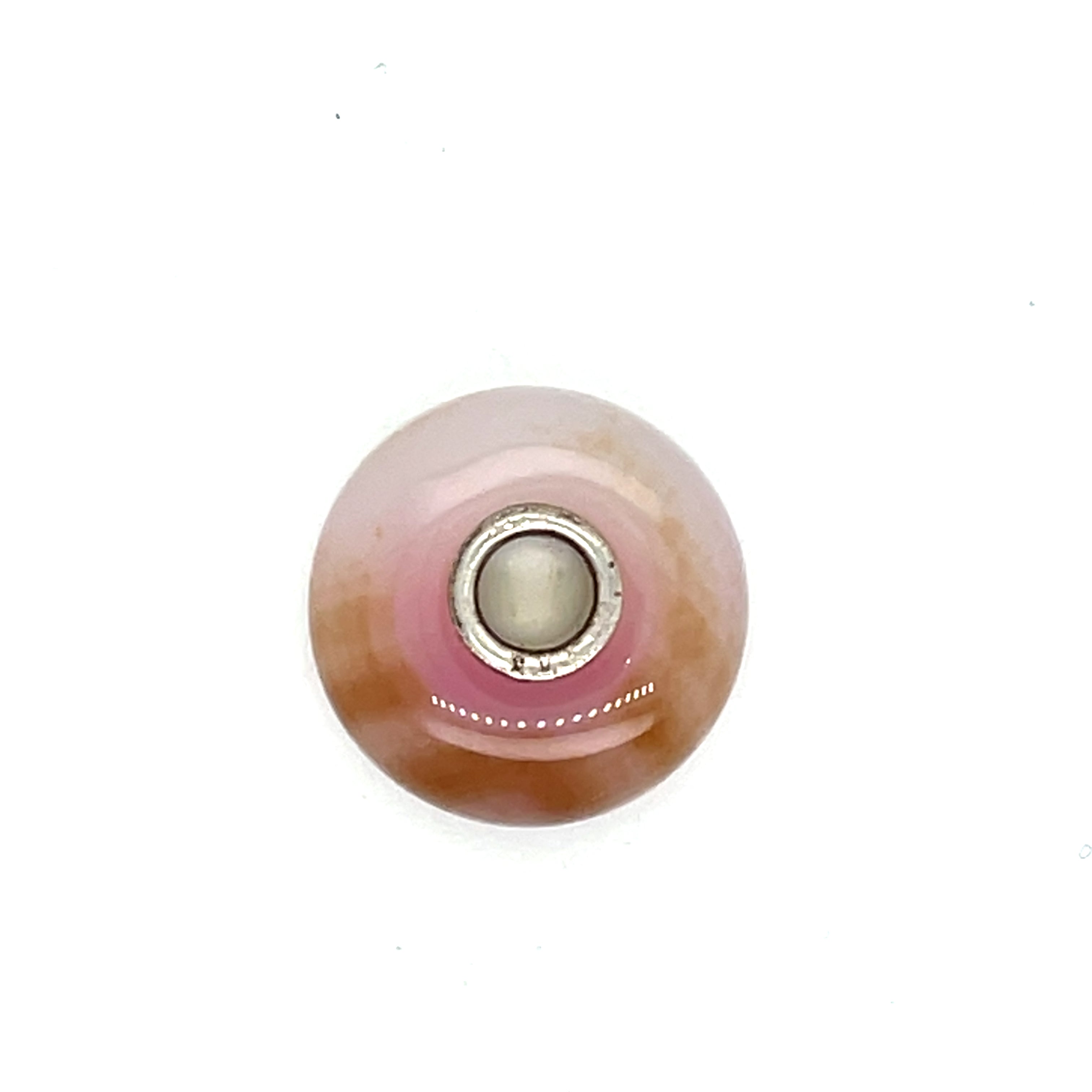 Trollbead Pink and Brown Bead