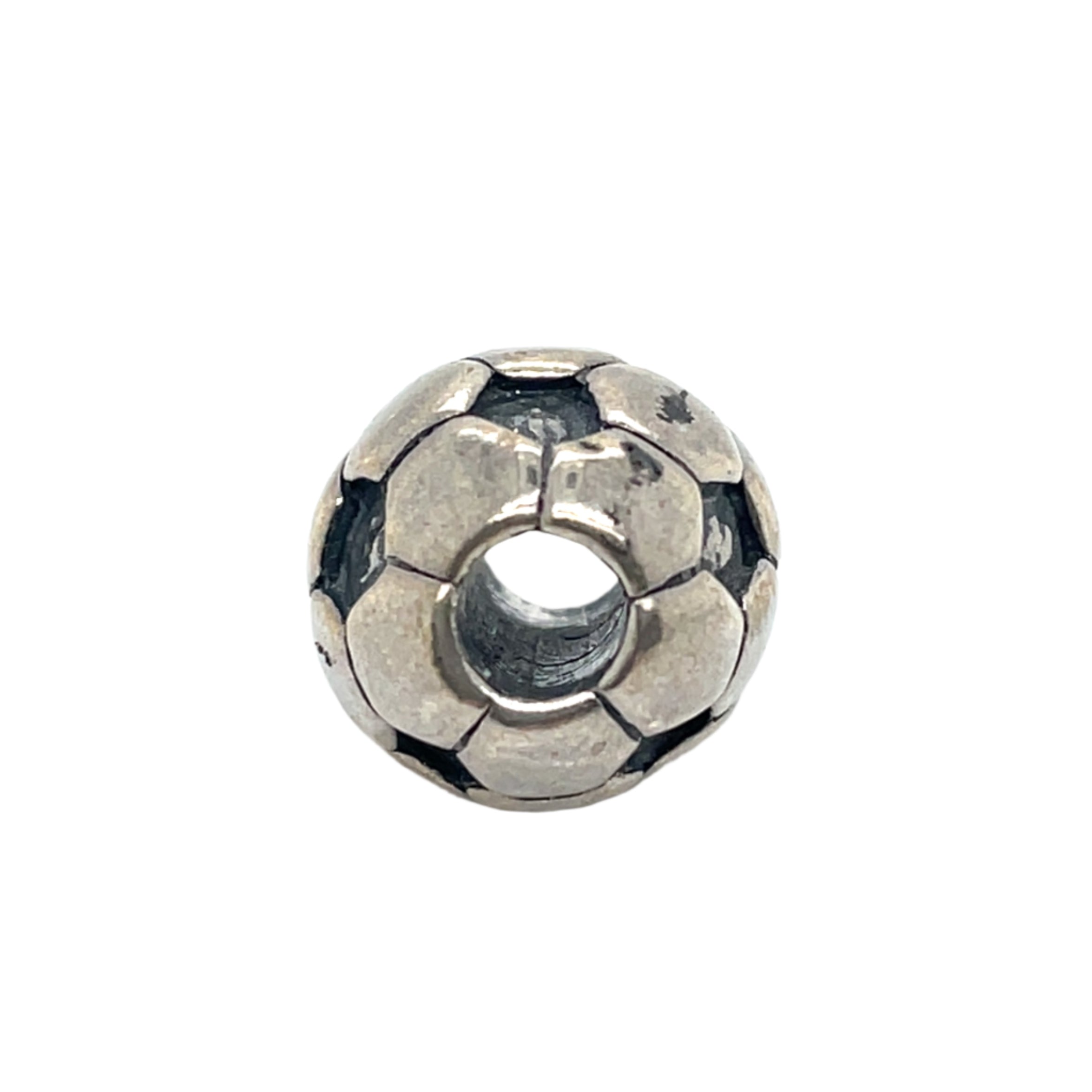 Trollbead Silver Soccer Ball Bead