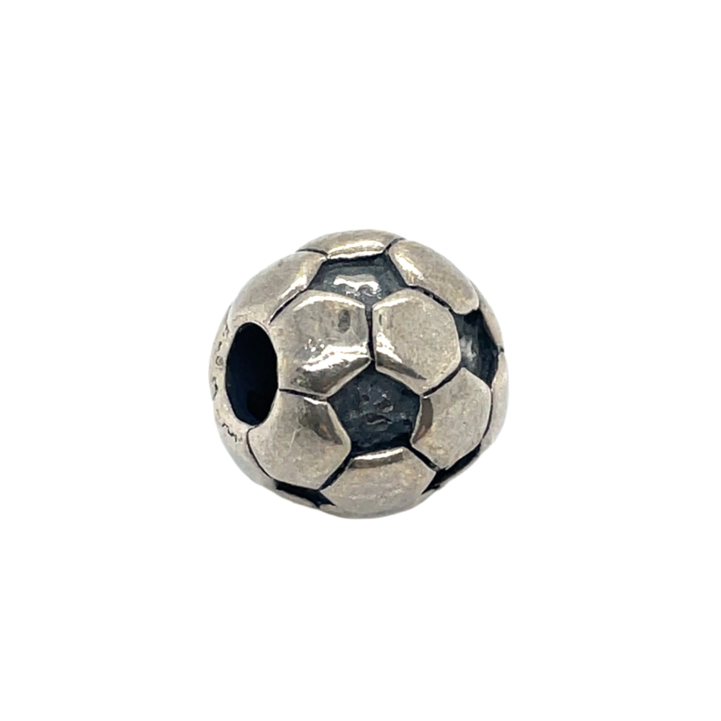 Trollbead Silver Soccer Ball Bead