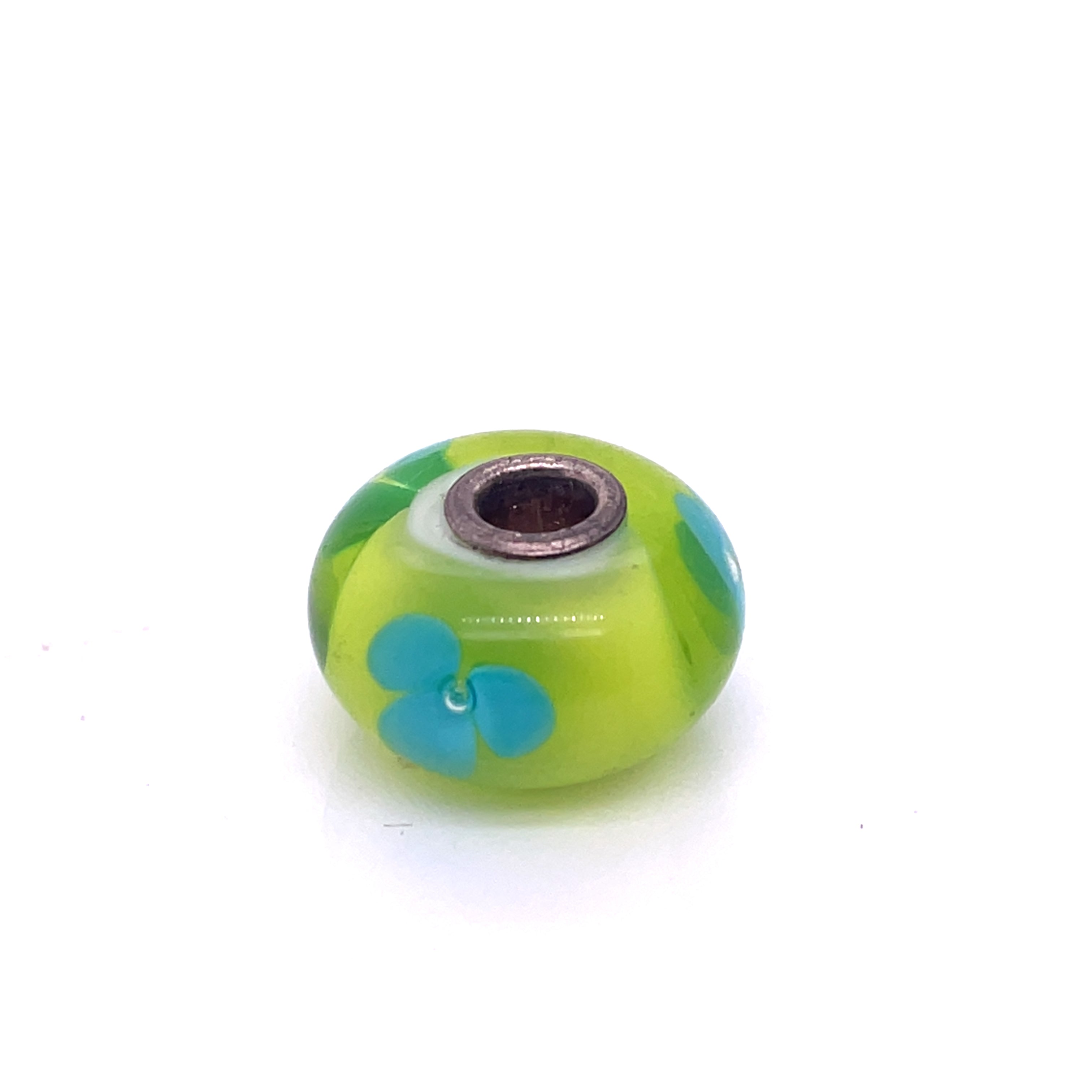 Trollbead Turquoise Flower Glass Bead