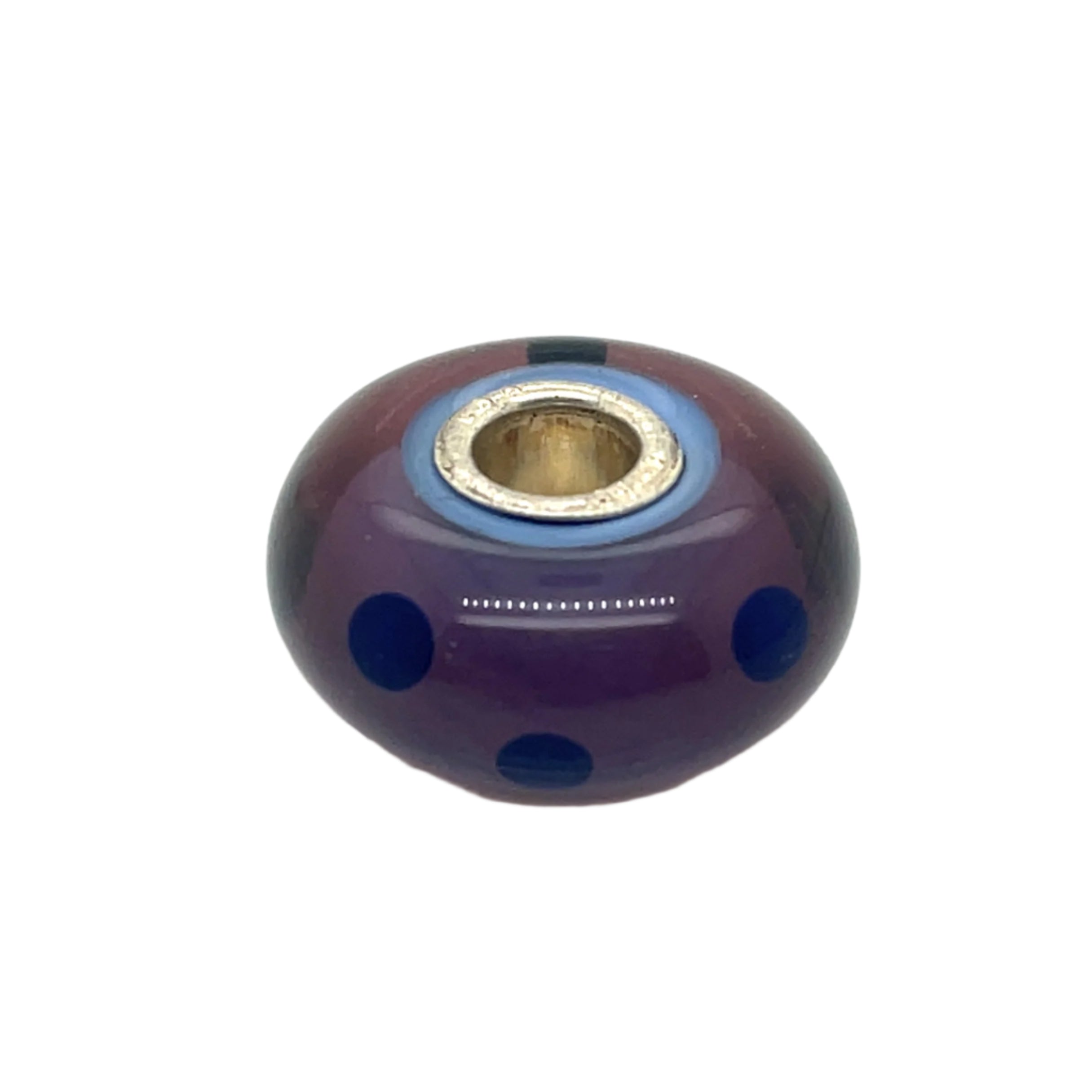 Trollbead Purple Dot Glass Bead