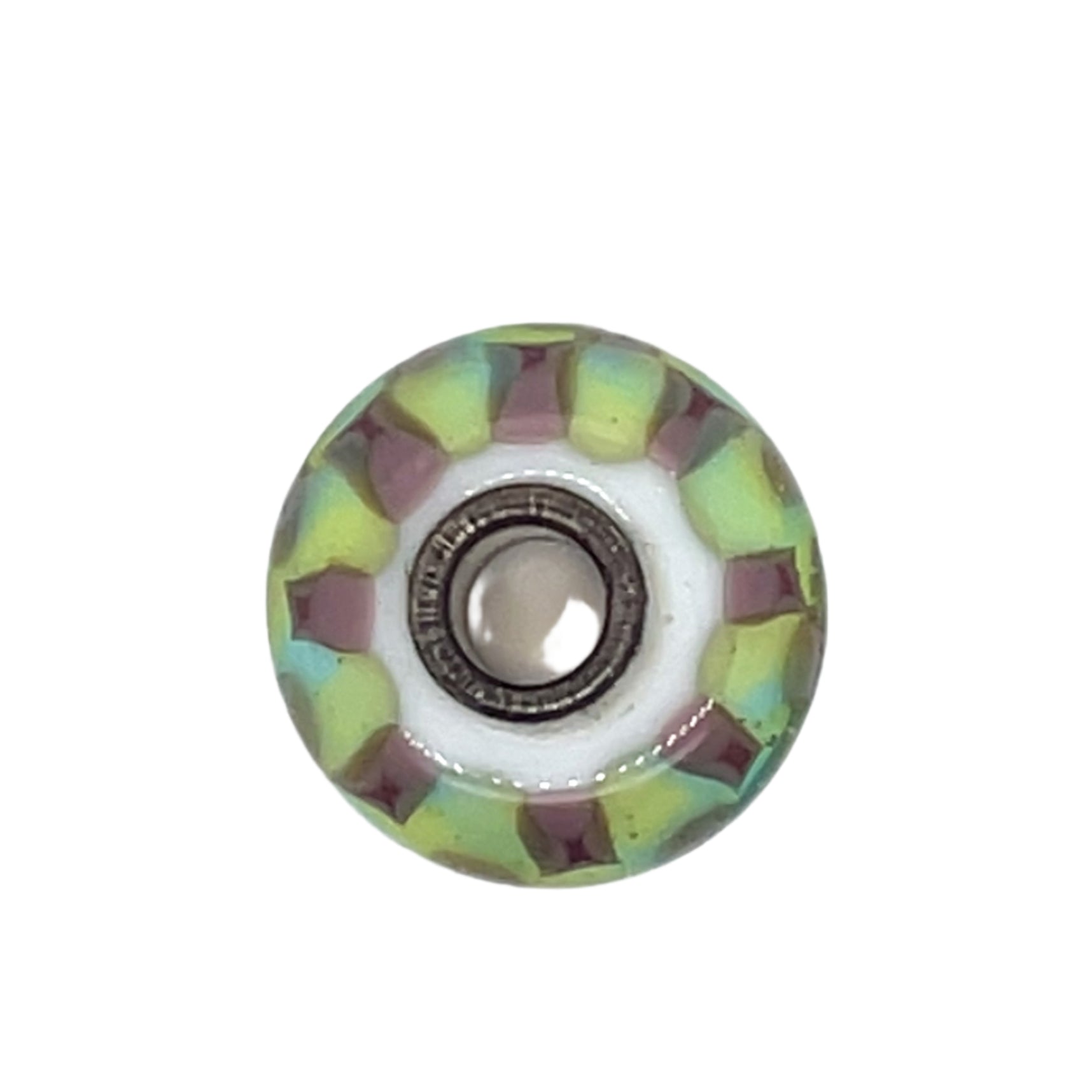 Trollbead Turquoise & Purple Chess Glass Bead