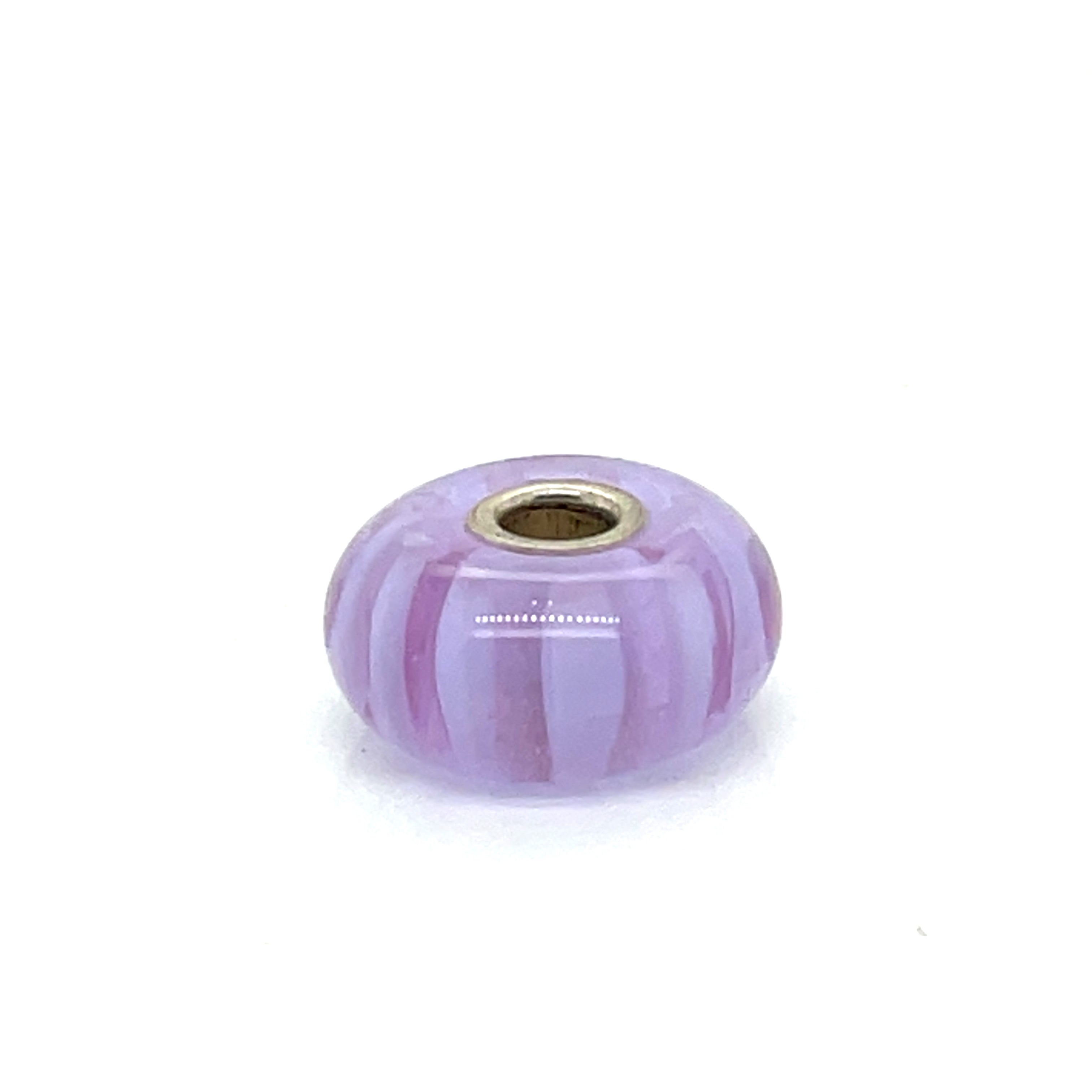Trollbead Lavender Stripe Glass Bead