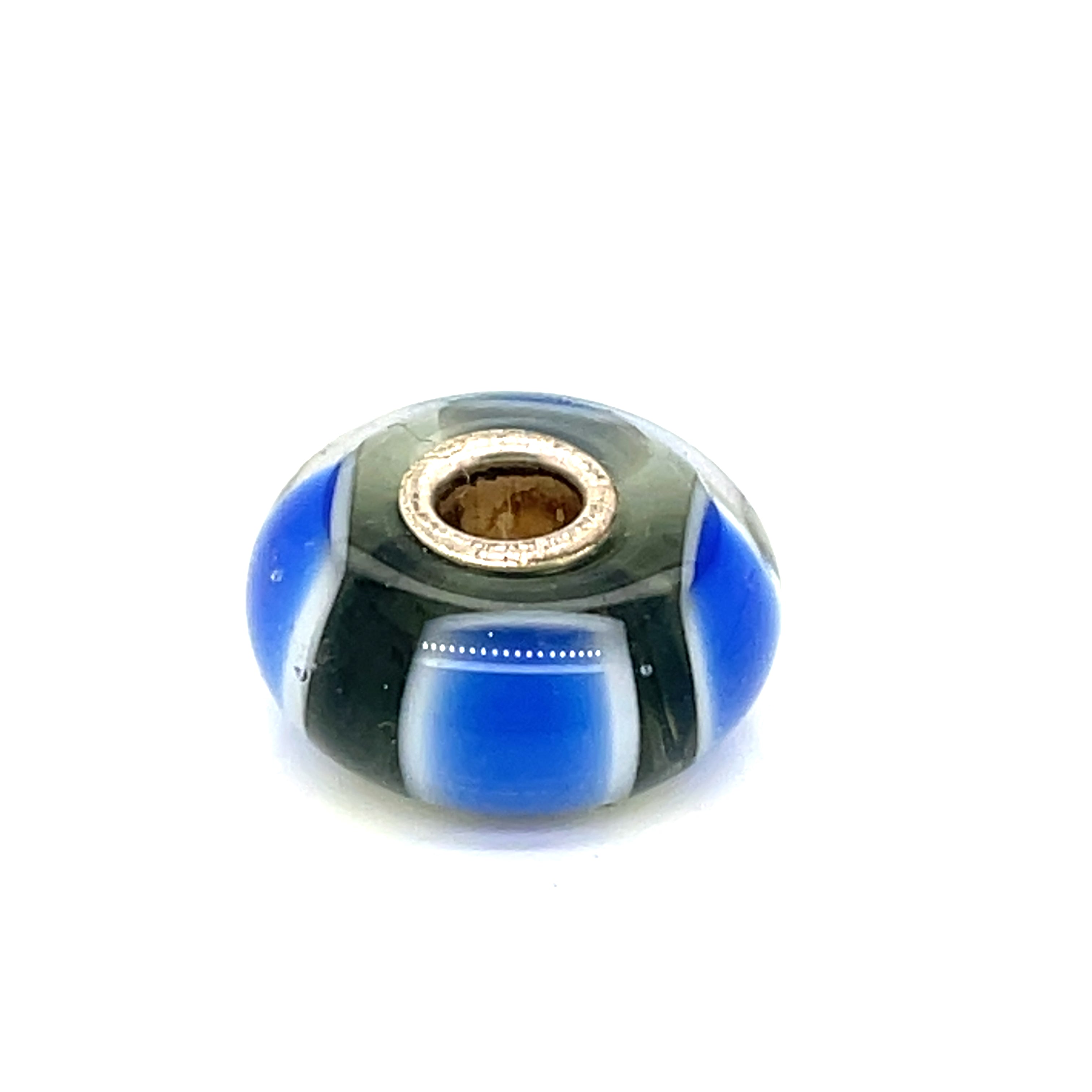 Trollbead Blue Symmetry Glass Bead