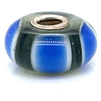 Trollbead Blue Symmetry Glass Bead