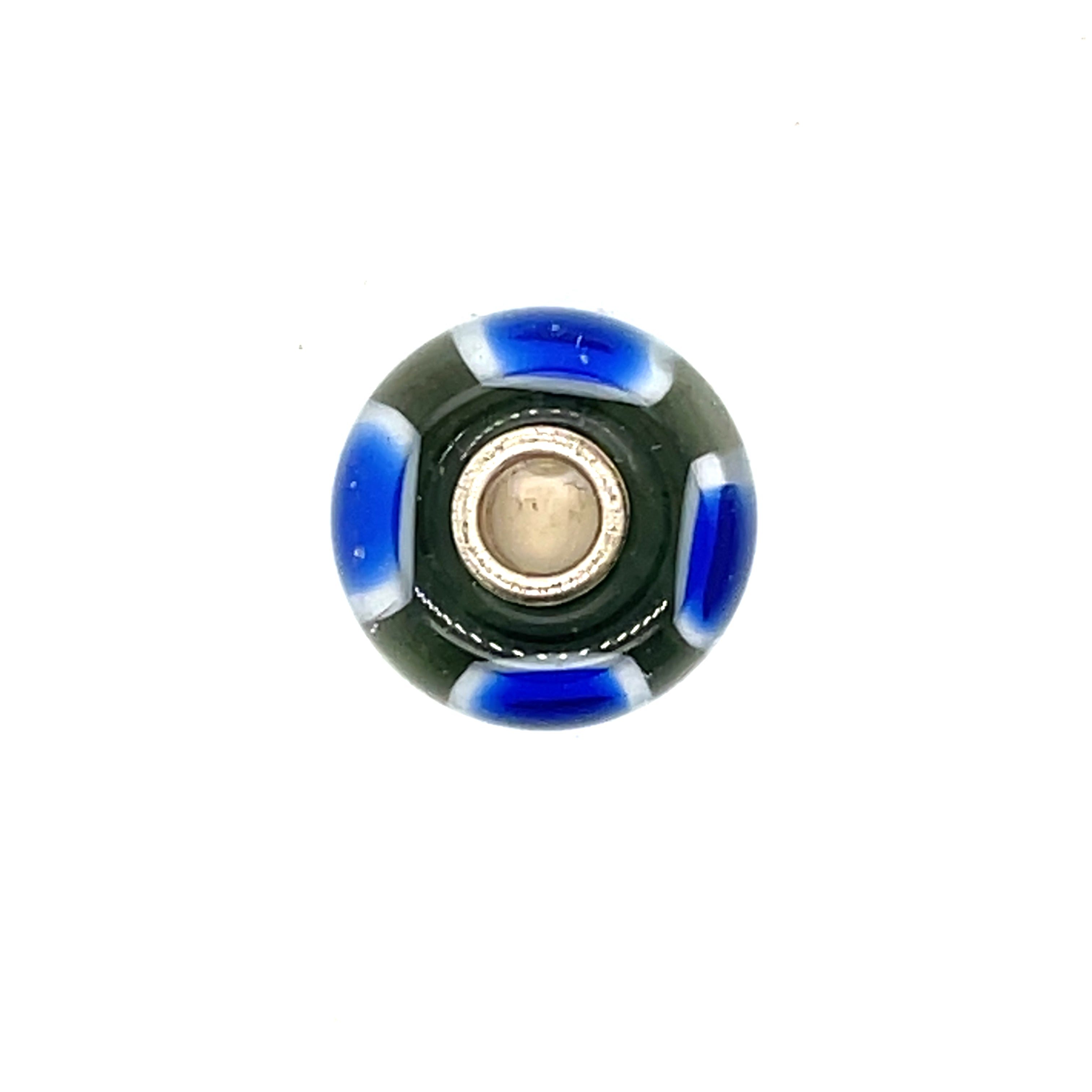 Trollbead Blue Symmetry Glass Bead