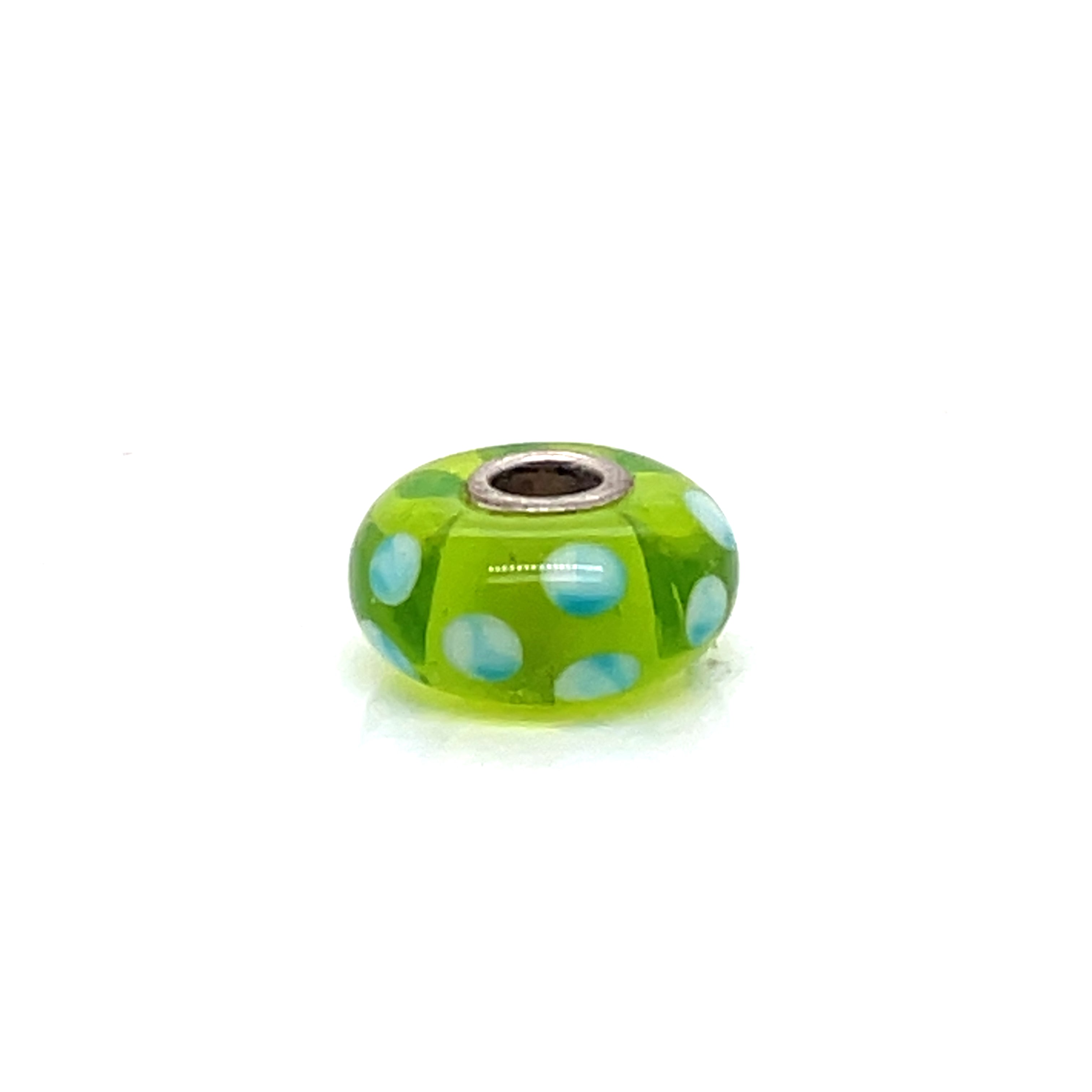 Trollbead Turquoise Green Dot Glass Bead