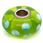 Trollbead Turquoise Green Dot Glass Bead