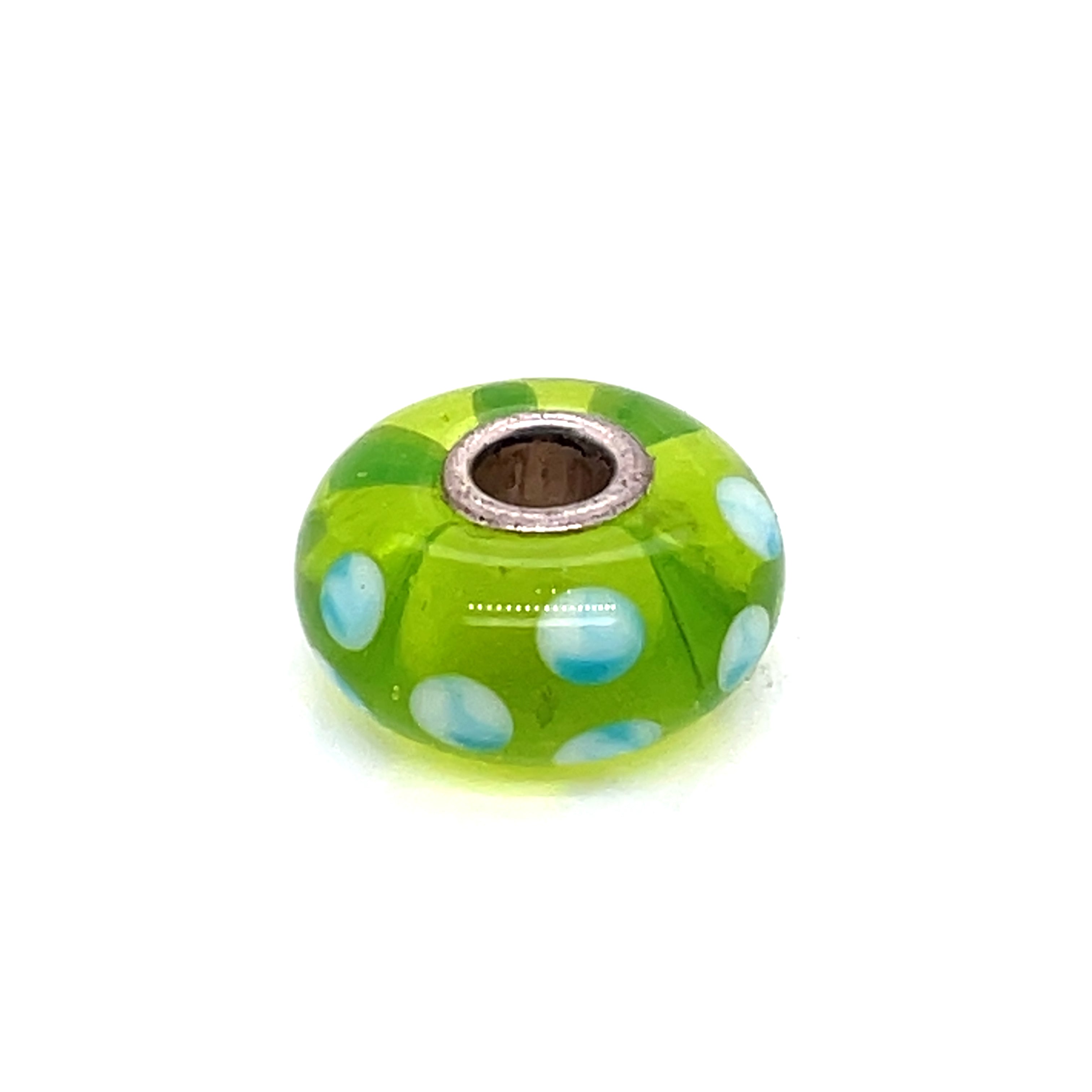 Trollbead Turquoise Green Dot Glass Bead