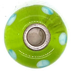 Trollbead Turquoise Green Dot Glass Bead