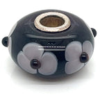 Trollbead Black and Purple Flower Glass Bead