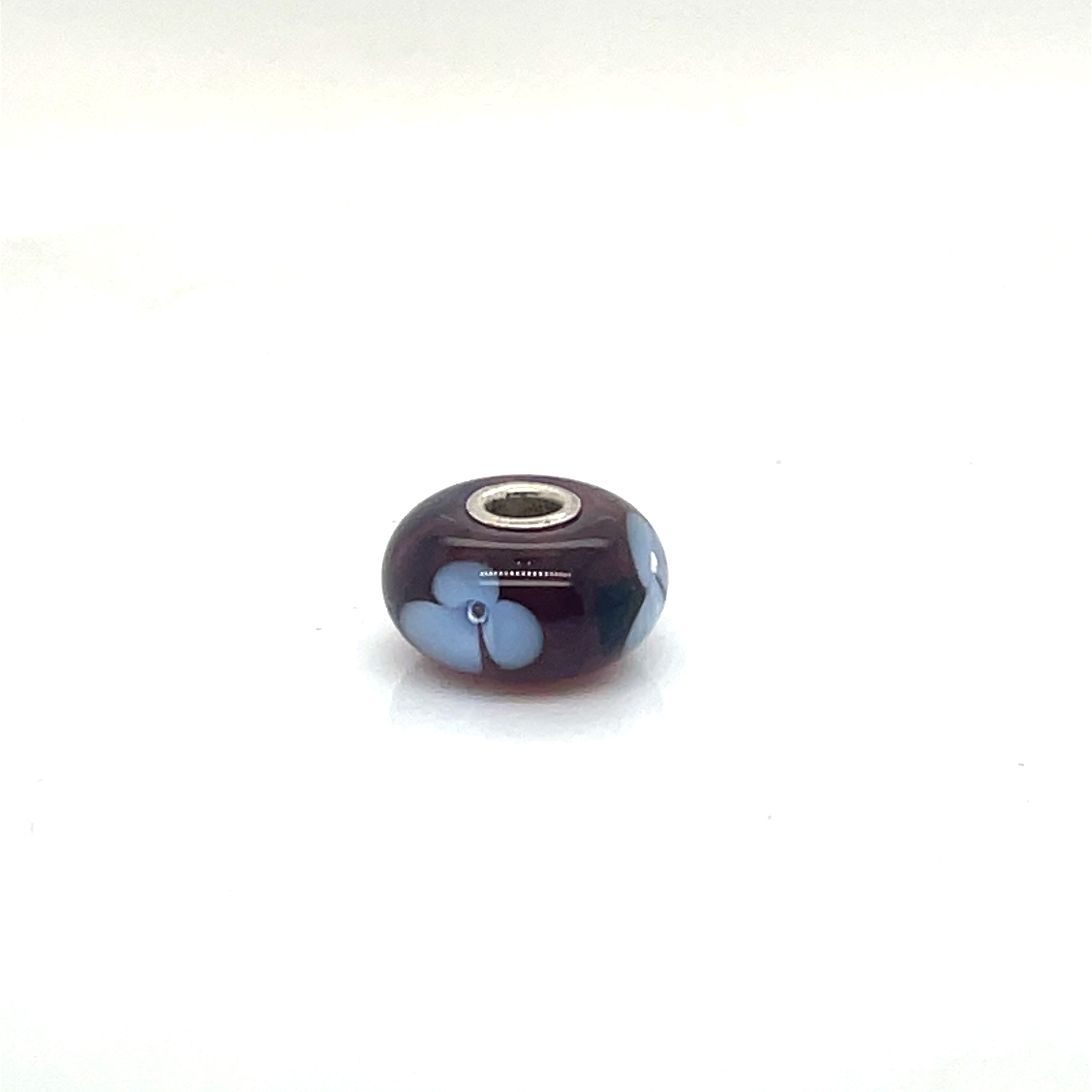 Trollbead Black Flower Glass Bead