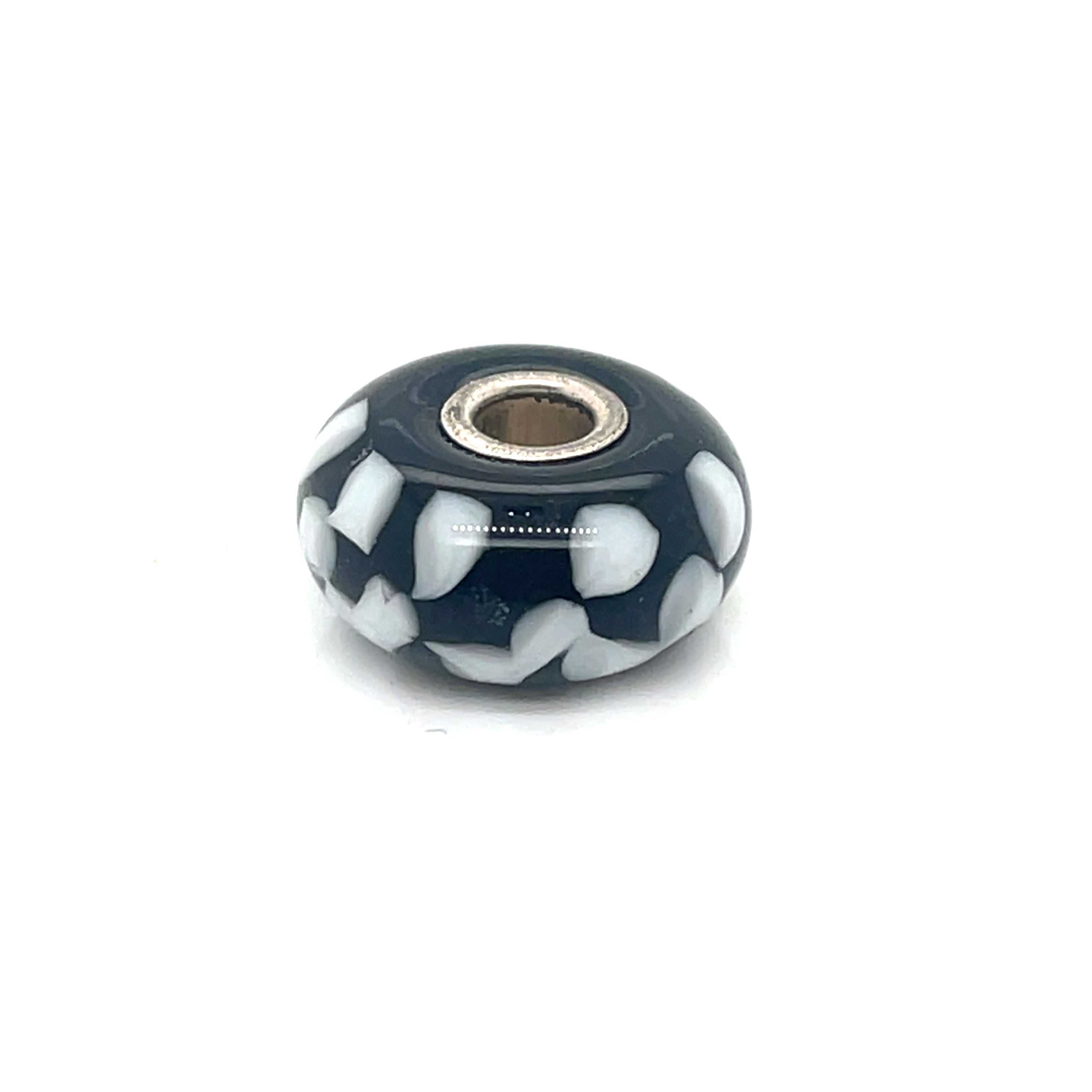 Trollbead Black and White Chess Glass Bead