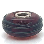 Trollbead Golden Thread Brown Glass Bead