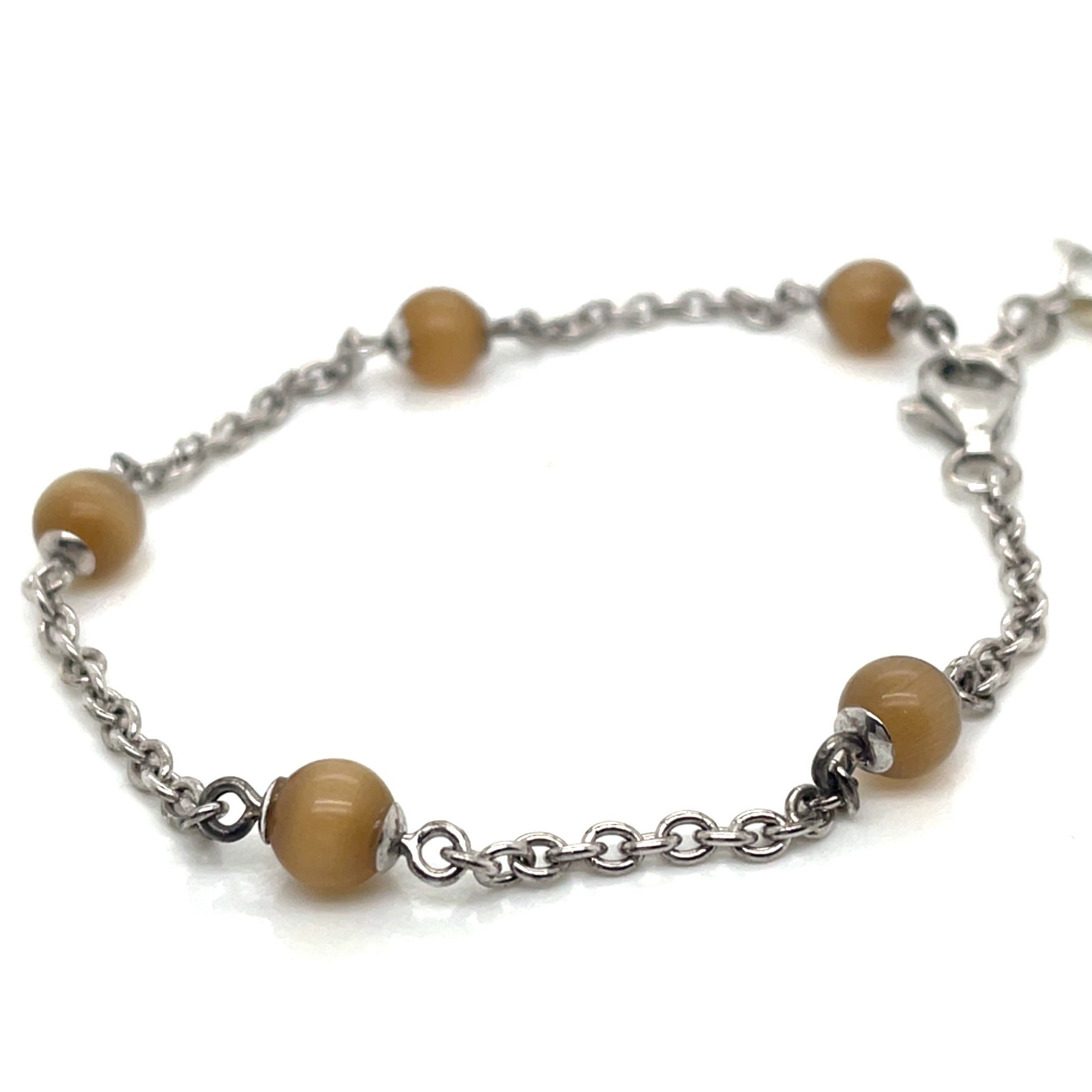 Ti Sento Brown Stone and Silver Adjustable Bracelet