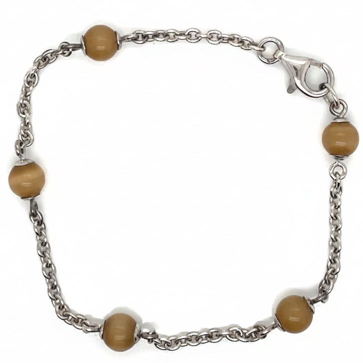 Ti Sento Brown Stone and Silver Adjustable Bracelet