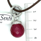 Ti Sento Pink and White Stone Pendant