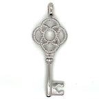 Ti Sento White Cubic Zirconia and Silver Key Pendant