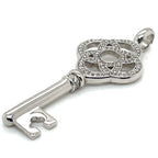 Ti Sento White Cubic Zirconia and Silver Key Pendant