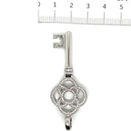 Ti Sento White Cubic Zirconia and Silver Key Pendant