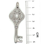 Ti Sento White Cubic Zirconia and Silver Key Pendant